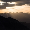 Au coucher du soleil entre le col des Houerts et la Pointe d'Escreins