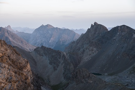 Au coucher du soleil entre le col des Houerts et la Pointe d'Escreins