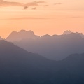 Au coucher du soleil entre le col des Houerts et la Pointe d'Escreins