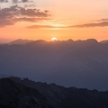 Au coucher du soleil entre le col des Houerts et la Pointe d'Escreins