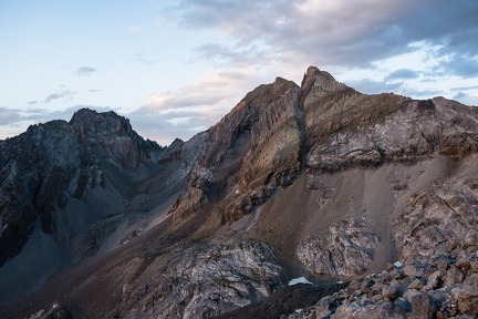 Au coucher du soleil entre le col des Houerts et la Pointe d'Escreins