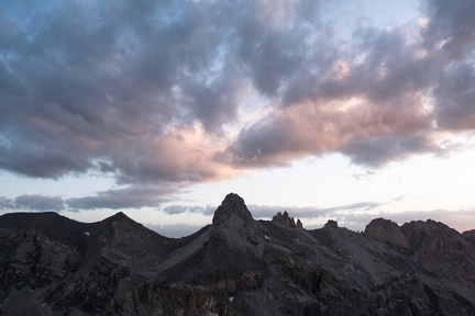 Au coucher du soleil entre le col des Houerts et la Pointe d'Escreins