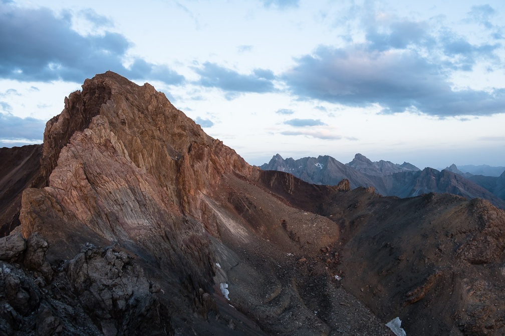 Au coucher du soleil entre le col des Houerts et la Pointe d'Escreins