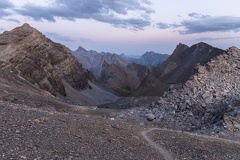 Au coucher du soleil entre le col des Houerts et la Pointe d'Escreins